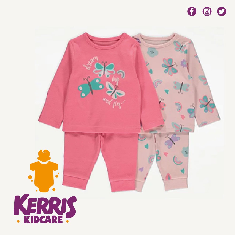 Pink Butterfly Print Pyjamas